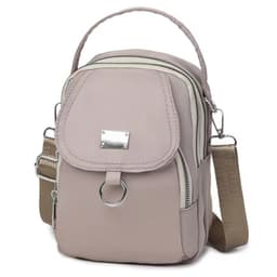 Trippellags nylon crossbody-veske for kvinner Grå