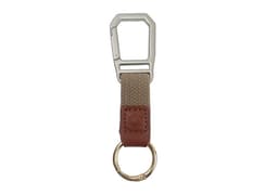 Nøglering med metalkrog/karabinhage Grå