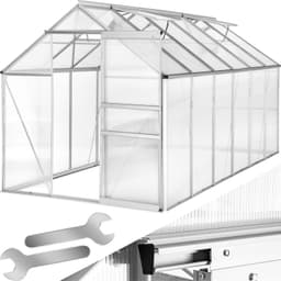 tectake Aluminiumväxthus utan fundament - 375 x 185 x 195 cm