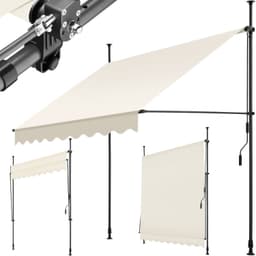 Markiisi käsikammalla, korkeussäädettävä - 200 x 180 cm, beige