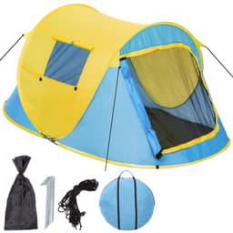 Pop up strandtelt - blå/gul