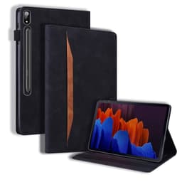 SKALO Samsung Tab S8 Ultra PU-læder pungetui med rum til penne - Sort