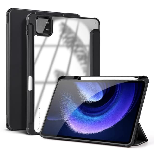 SKALO Xiaomi Pad 6 Trifold Fodral med Transparent Baksida - Svart