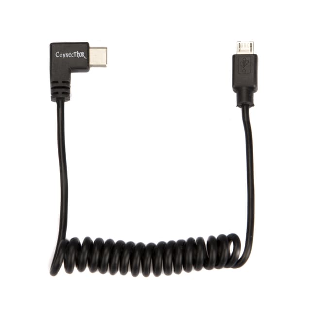 ConnecThor Cable Coiled Micro USB - USB Type C