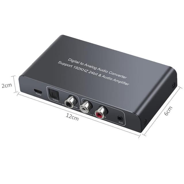 NÖRDIC digital til analog omformer 1x optisk spdif og 1x koaksial toslink til analog l / r med fjernkontroll