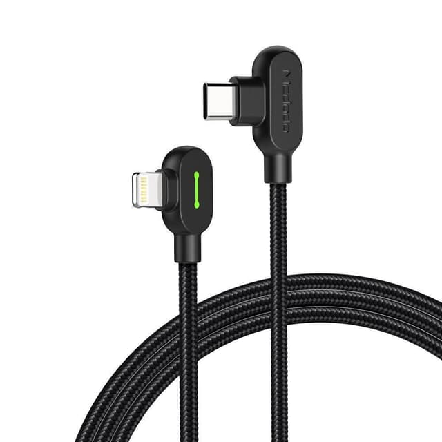 McDodo CA-7371 Lightning (ikke MFI) vinklet for å skrive c vinklet PD 36W 1,8 m med LED svart