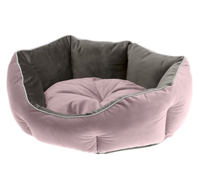 Hundeseng Queen 60 60x46x20cm rosa/grå