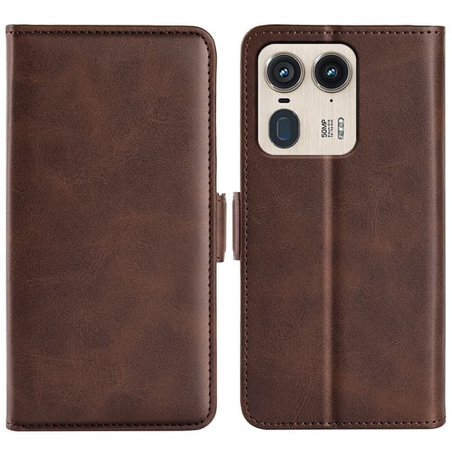 SKALO Motorola Edge 50 Ultra Premium Cut Plånboksfodral - Brun