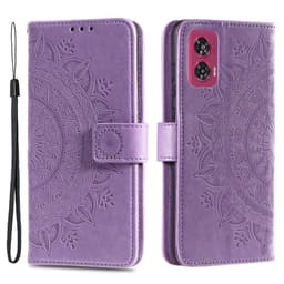 SKALO Motorola Edge 50 Fusion Mandala Flip Cover - Lilla
