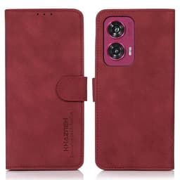 SKALO Motorola Edge 50 Fusion KHAZNEH Lompakkokotelo PU-nahasta - Punainen