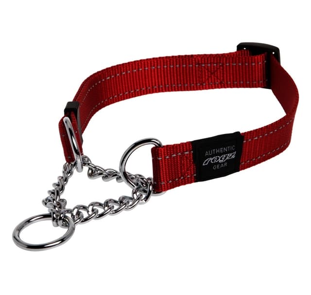 Halvpoof krage Rogz Utility M 16mm Snake Obedience, röd reflektor