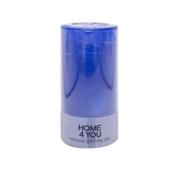 Candle HEALING CRYSTAL SPA, D6,8xH14cm, mørkeblå (duft- hav)