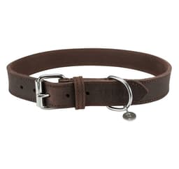 Rustik fatläderkrage, L–XL: 57–66 cm/30 mm, mörkbrun