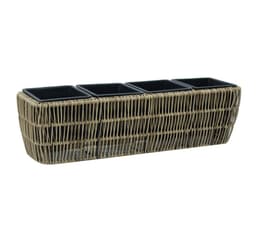Kukkalaatikko WICKER 57x16xH16cm, vaalean ruskea