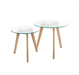 Sidobord HELENA 2st set D40xH40cm, D50xH45cm, glas
