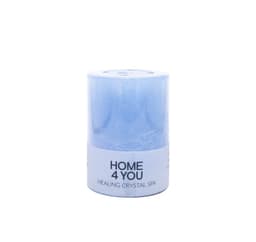 Ljus HEALING CRYSTAL SPA, D6,8xH9,5cm, blå (doft- hav)