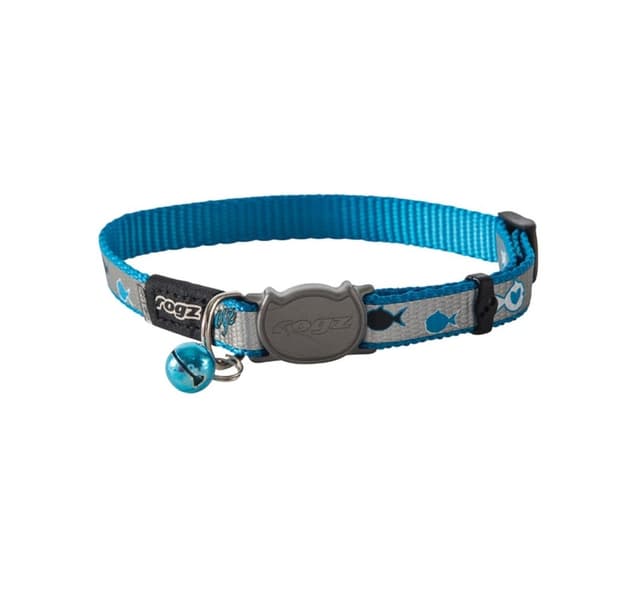 Katthalsband Rogz Reflectocat blå Fisk 11mm/20-31cm