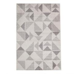 Matto LOTTO-2, 160x230cm, vaaleanharmaa/valkoinen kolmio