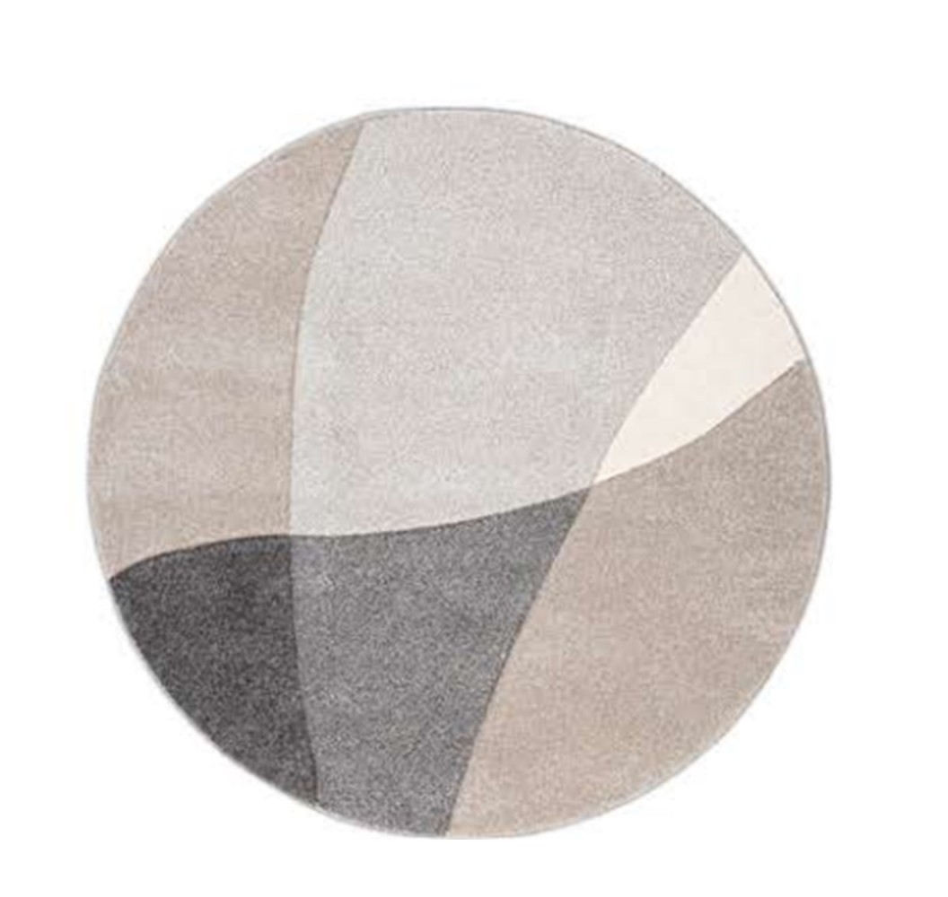 Matta DIXIE CARVED-1, D90cm, grå/beige