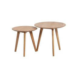 Sidebord HELENA 2 stk sett D40xH40cm, D50xH45cm, eik
