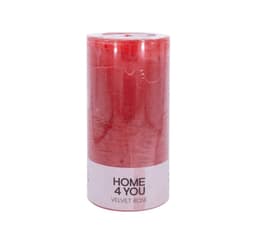 Ljus VELVET ROSE, D6,8xH14cm, röd (doft-rosa)