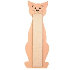 Skrapbräda, kattformad, 21 × 58 cm, natur/beige