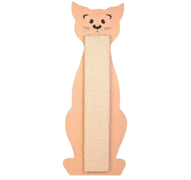 Skrapbräda, kattformad, 21 × 58 cm, natur/beige