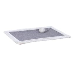 Skrapmatta med plyschkant, 55 × 35 cm, grå/ljusgrå