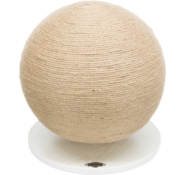 Kradsekugle på tallerken, jute/træ, ø 29 × 31 cm
