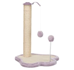 Junior skrabepote med stolpe, 40 × 50 × 38 cm, lys lilla/natur