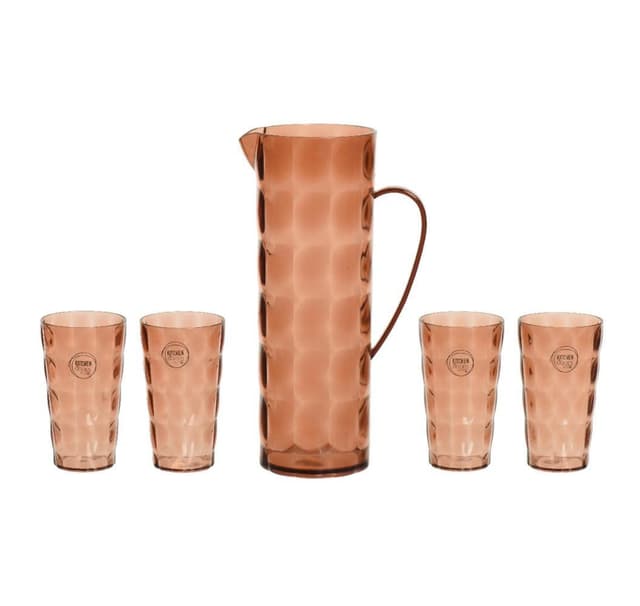 Sæt LIMONE krus, 4 glas, gyldenbrun