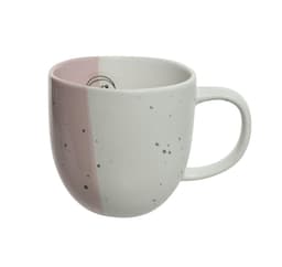 Mugg LUVE H8cm, vit och rosa