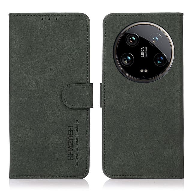 SKALO Xiaomi 14 Ultra 5G KHAZNEH Plånboksfodral i PU-Läder - Grön