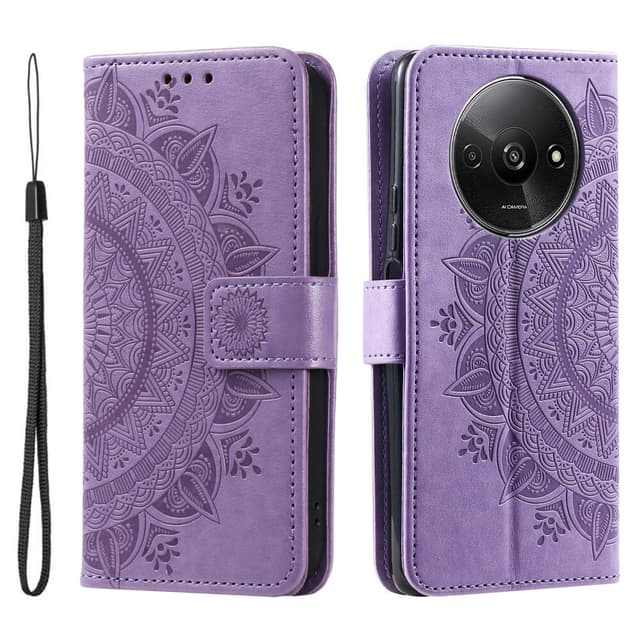 SKALO Xiaomi Redmi A3 Mandala lompakkokotelo - Violetti