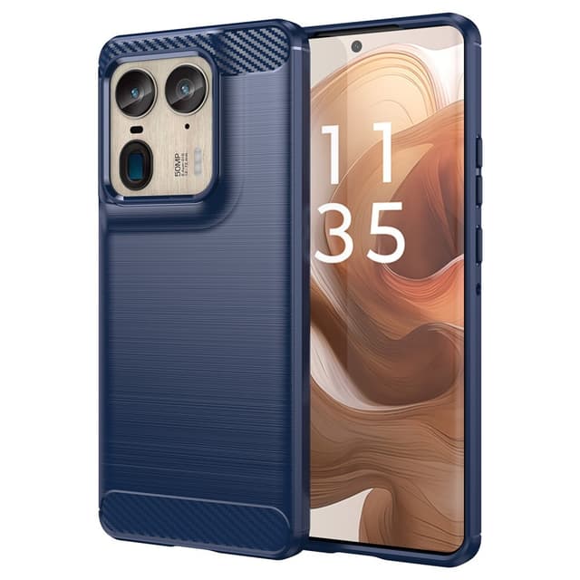 SKALO Motorola Edge 50 Ultra Armor Carbon Stødsikker TPU-cover - Blå