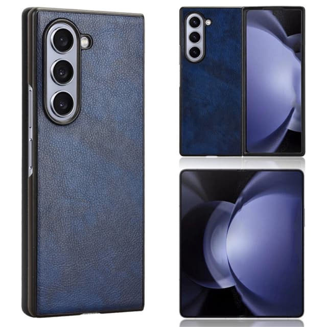 SKALO Samsung Z Fold6 PU-nahkainen Suojakuori - Sininen