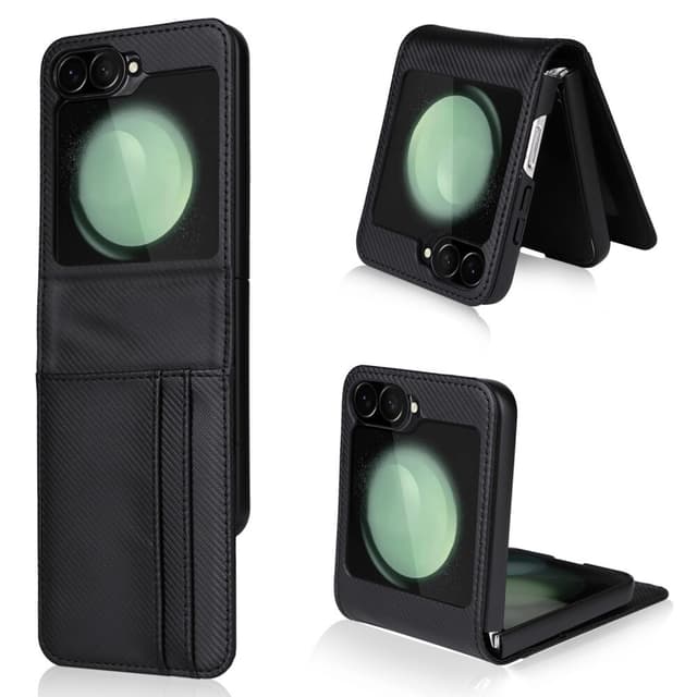 SKALO Samsung Z Flip6 PU-Läder Skal med Plånbok - Svart