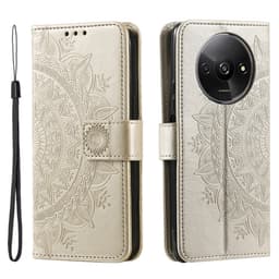 SKALO Xiaomi Redmi A3 Mandala Plånboksfodral - Guld