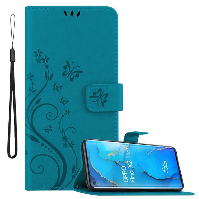 Oppo FIND X2 NEO Plånboksfodral Skal (Blå)