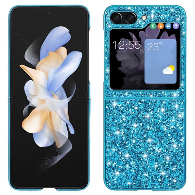 SKALO Samsung Z Flip6 Glitter TPU Skal - Blå