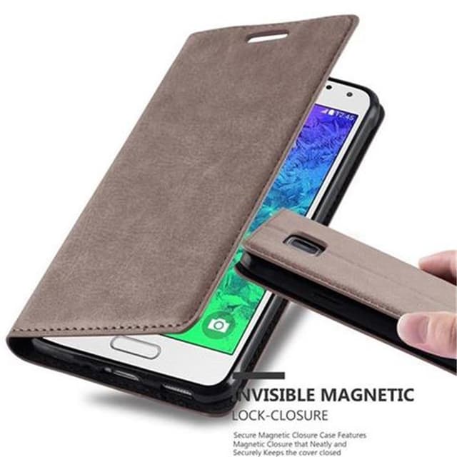 Samsung Galaxy ALPHA Suojakuori Lompakkokotelo (Ruskea)