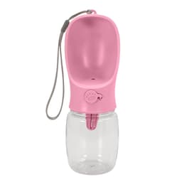 Bärbar vattenflaska i plast för hundar 350 ml (Rosa)