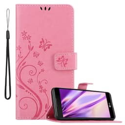 LG X POWER Suojakuori Lompakkokotelo (Vaaleanpunainen)