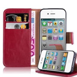 iPhone 4 / 4S Plånboksfodral Skal (Röd)