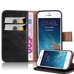 iPhone 5 / 5S / SE 2016 lommebokdeksel etui (svart)