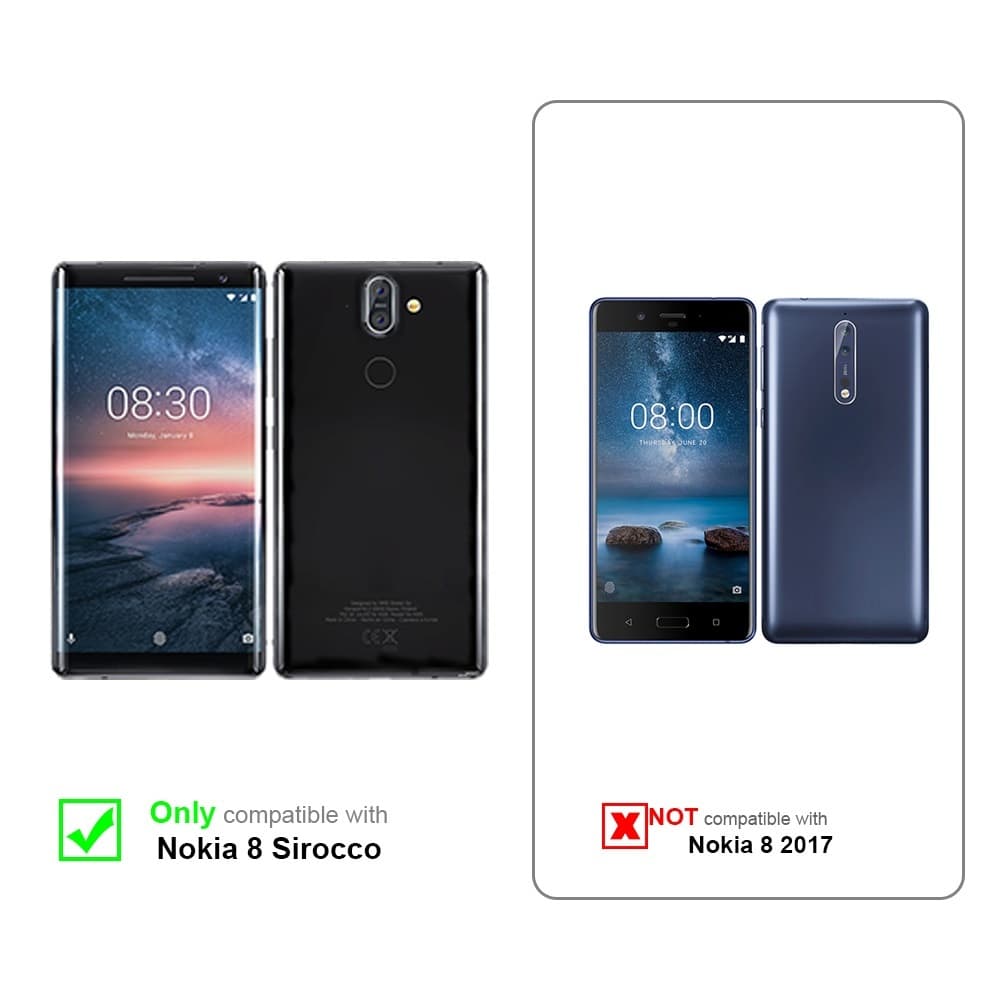 Nokia 8 Sirocco lommebokdeksel etui (sølv) - Elkjøp