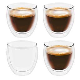4x Dubbelväggigt Espressoglas Kaffeglas Latte Macchiato