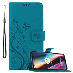 Motorola MOTO G 5G PLUS lommebokdeksel Blomster (Blå)