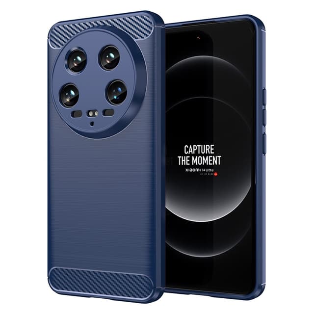 SKALO Xiaomi 14 Ultra 5G Armor Carbon Stødsikker TPU-cover - Blå