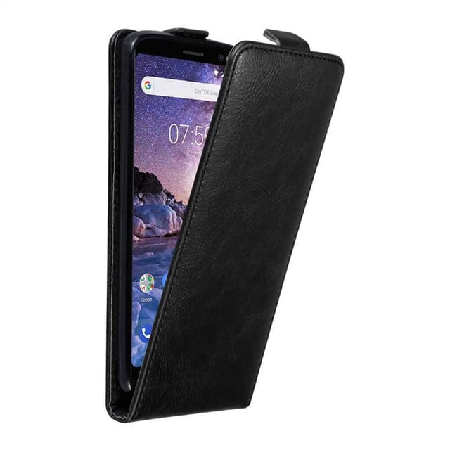 Nokia 7 PLUS Suojakuori Lompakkokotelo (Musta)